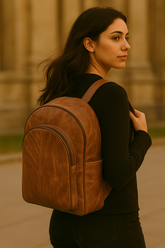 Highland Tan Leather Backpack